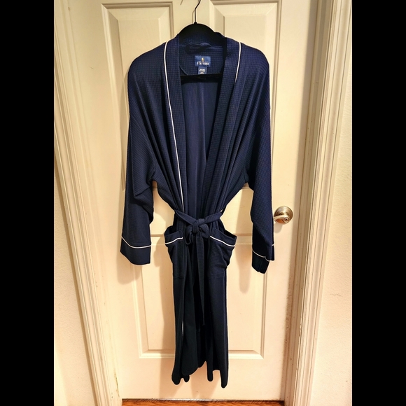 Stafford Other - Blue Cotton Knit Robe